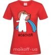 Жіноча футболка Водолій єдиноріг Червоний фото