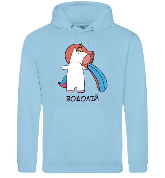 Мужская толстовка (худи) Водолій єдиноріг Голубой фото