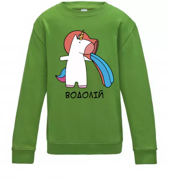 Детский Свитшот Водолій єдиноріг Лаймовый фото