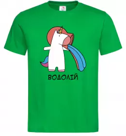 Мужская футболка Водолій єдиноріг Зеленый фото