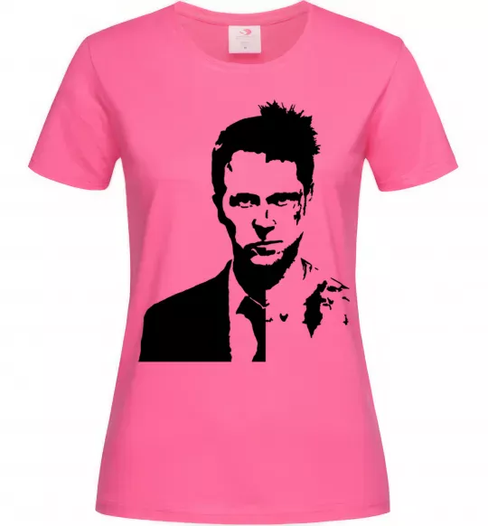 Жіноча футболка Fight club black Яскраво-рожевий фото