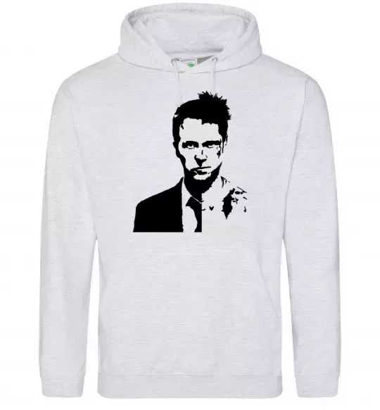 Чоловіча толстовка (худі) Fight club black Сірий меланж фото