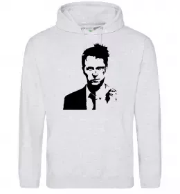 Мужская толстовка (худи) Fight club black Серый меланж фото