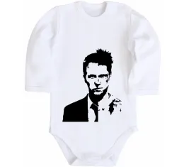 Дитячий бодік Fight club Brad Pitt Білий фото