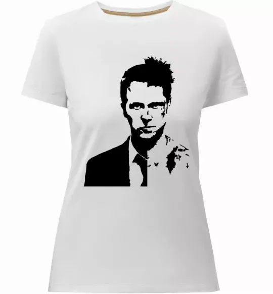 Женская премиум футболка Fight club black Белый фото