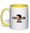 Чашка з кольоровою ручкою Fight club Brad Pitt Сонячно жовтий фото