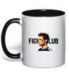 Чашка с цветной ручкой Fight club Brad Pitt Черный Чашка с цветной ручкой Fight club Brad Pitt Черный фото