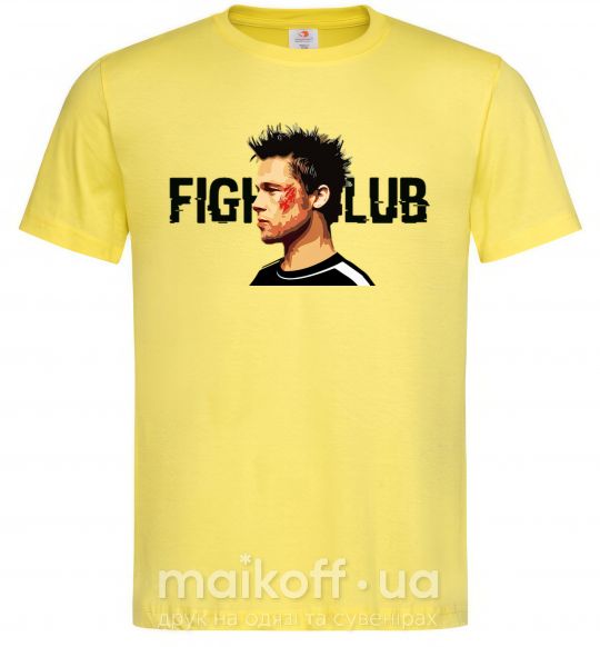 Чоловіча футболка Fight club Brad Pitt Лимонний фото
