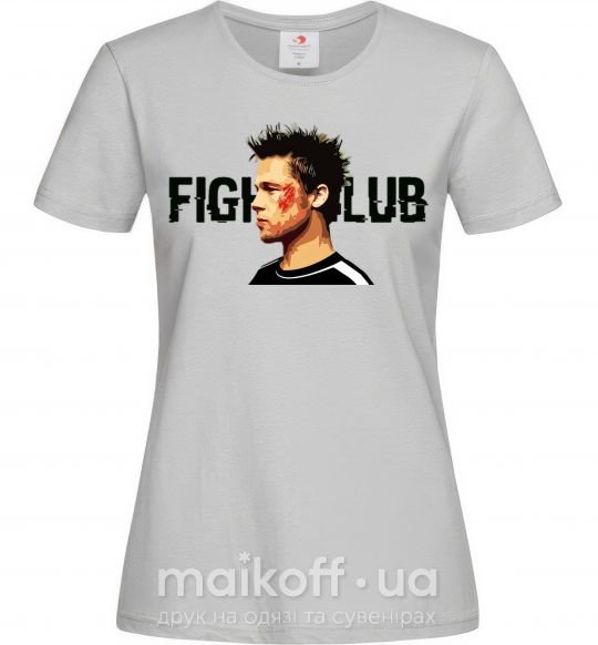 Женская футболка Fight club Brad Pitt Серый фото