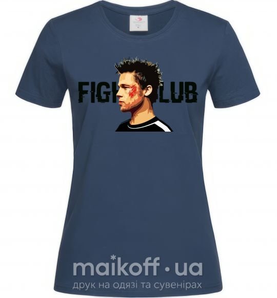 Жіноча футболка Fight club Brad Pitt Темно-синій фото