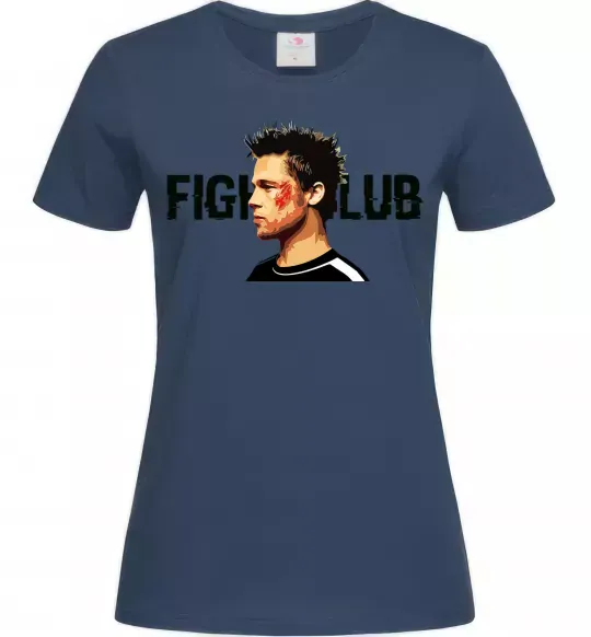 Женская футболка Fight club Brad Pitt Темно-синий фото