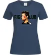 Женская футболка Fight club Brad Pitt Темно-синий Женская футболка Fight club Brad Pitt Темно-синий фото
