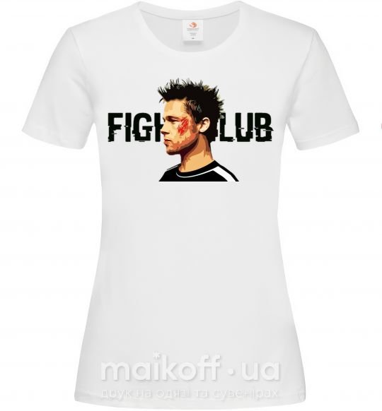 Женская футболка Fight club Brad Pitt Белый фото