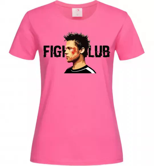 Женская футболка Fight club Brad Pitt Ярко-розовый фото