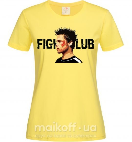 Жіноча футболка Fight club Brad Pitt Лимонний фото