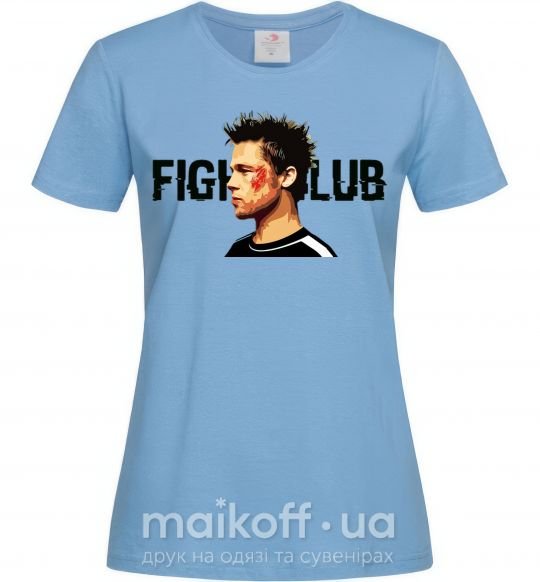 Жіноча футболка Fight club Brad Pitt Блакитний фото