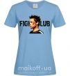 Жіноча футболка Fight club Brad Pitt Блакитний фото
