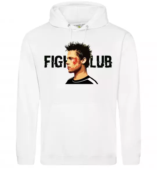 Чоловіча толстовка (худі) Fight club Brad Pitt Білий фото