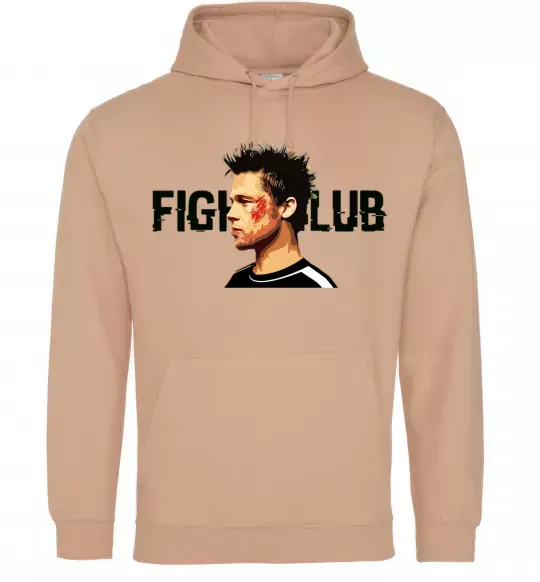 Чоловіча толстовка (худі) Fight club Brad Pitt Пісочний фото
