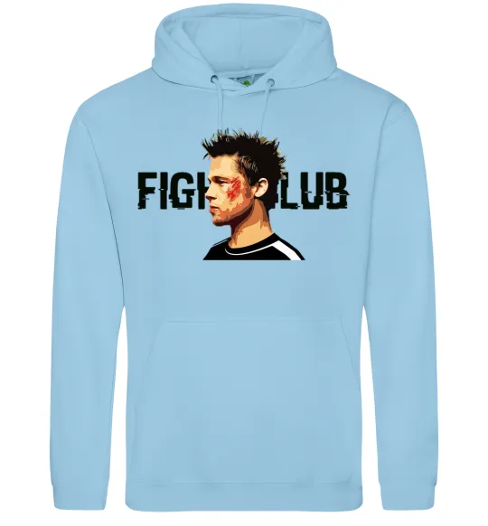 Жіноча толстовка (худі) Fight club Brad Pitt Блакитний фото