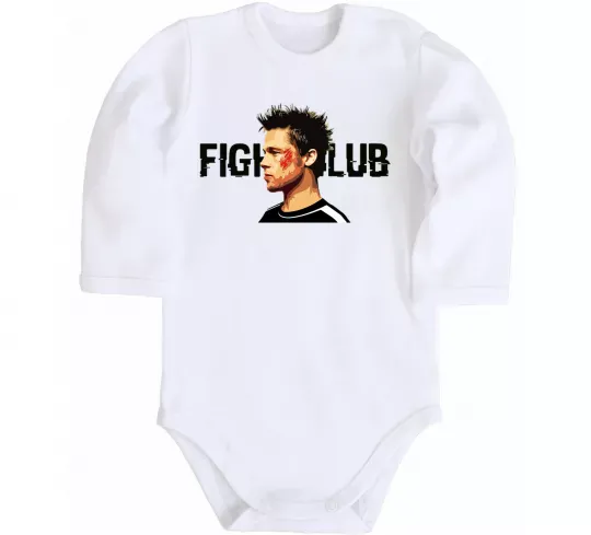 Детский боди Fight club Brad Pitt Белый фото