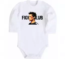 Дитячий бодік Fight club black Білий фото