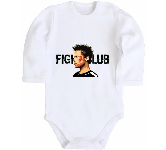Дитячий бодік Fight club Brad Pitt Білий фото
