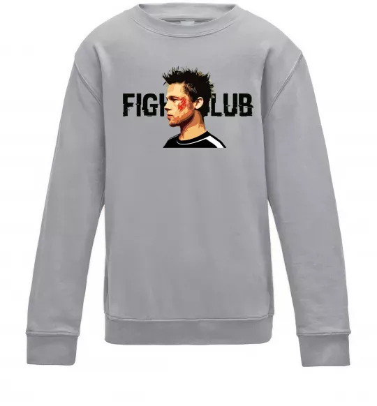 Детский Свитшот Fight club Brad Pitt Серый меланж фото