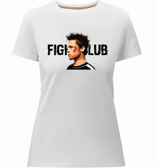 Женская премиум футболка Fight club Brad Pitt Белый фото
