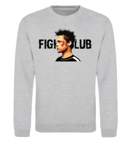 Світшот Fight club Brad Pitt Сірий меланж фото