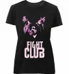 Женская премиум футболка Fight club pink Черный фото