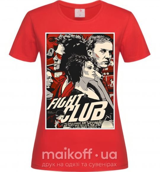 Женская футболка Fight club poster Красный фото