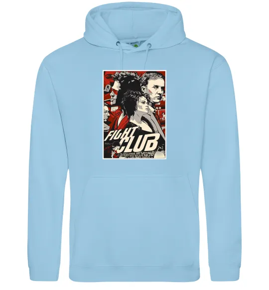 Чоловіча толстовка (худі) Fight club poster Блакитний фото