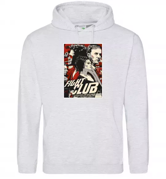 Жіноча толстовка (худі) Fight club poster Сірий меланж фото