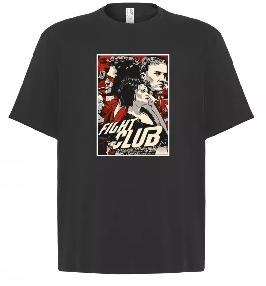 Футболка Оверсайз Fight club poster Чорний фото