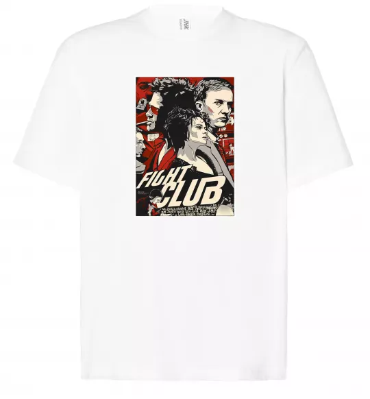 Футболка Оверсайз Fight club poster Білий фото