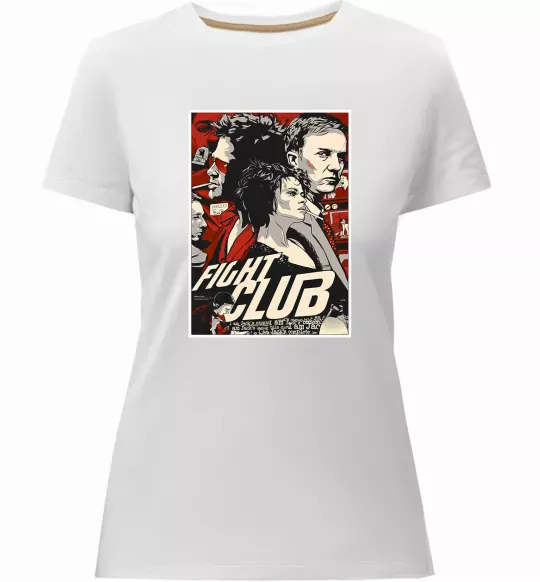 Женская премиум футболка Fight club poster Белый фото