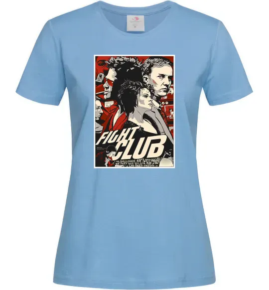 Жіноча футболка Fight club poster Блакитний фото