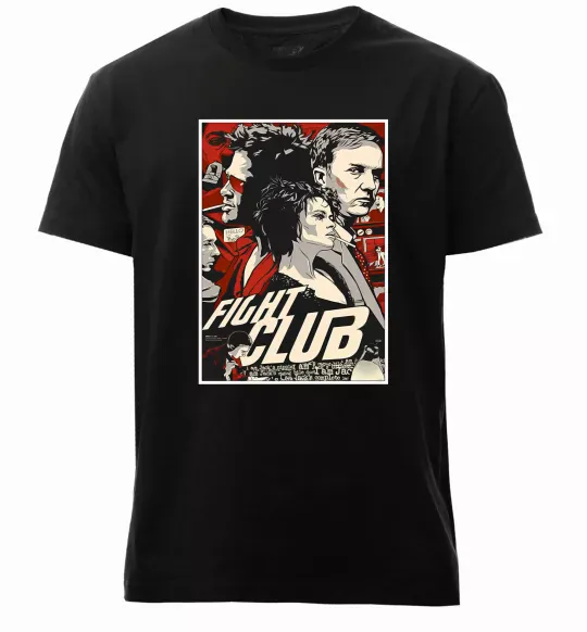 Чоловіча преміум футболка Fight club poster Чорний фото