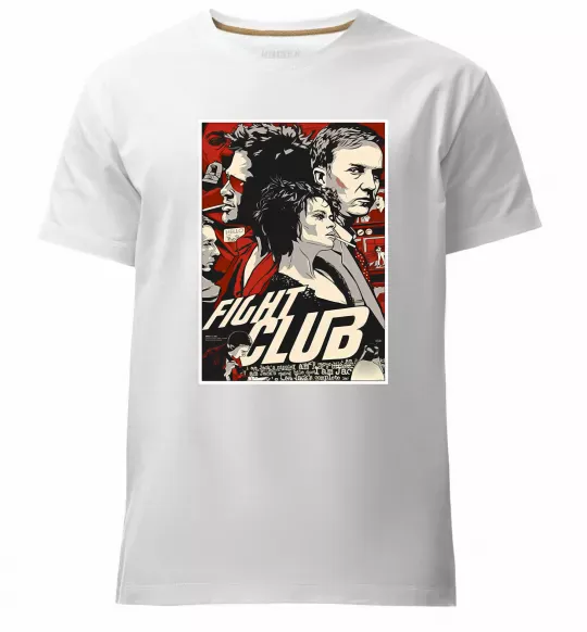 Чоловіча преміум футболка Fight club poster Білий фото