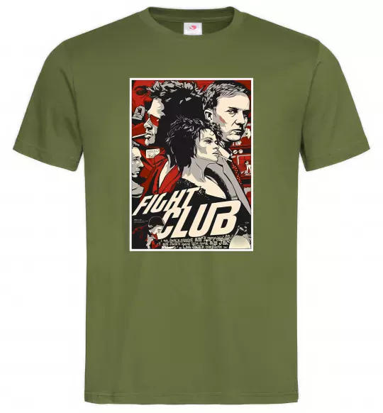 Чоловіча футболка Fight club poster Оливковий фото