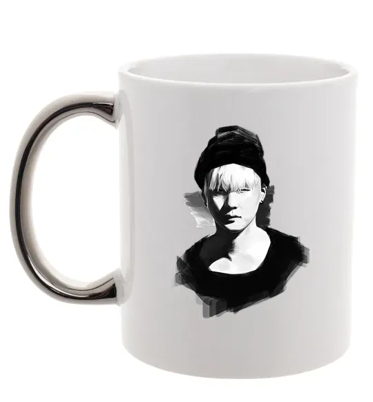 Чашка с цветной ручкой Suga brush Серебро фото