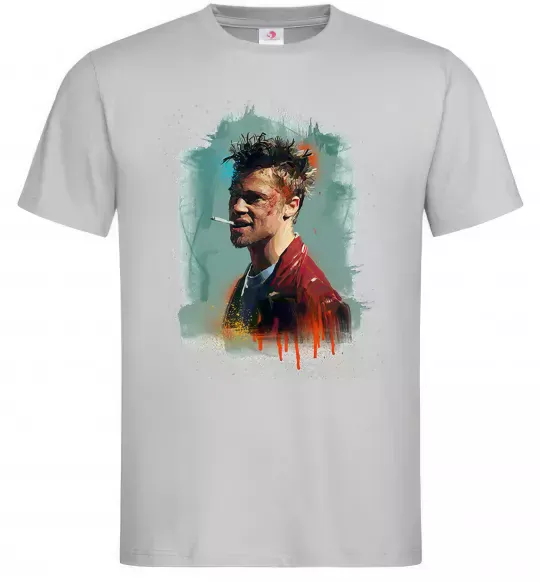 Чоловіча футболка Бійцівський клуб фарба Сірий фото