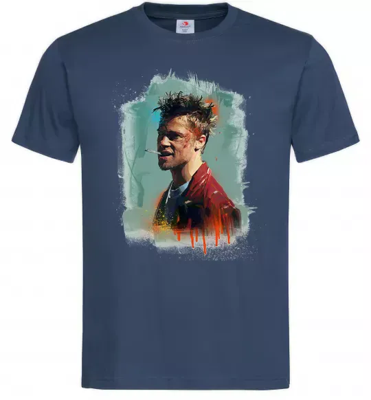 Чоловіча футболка Бійцівський клуб фарба Темно-синій фото