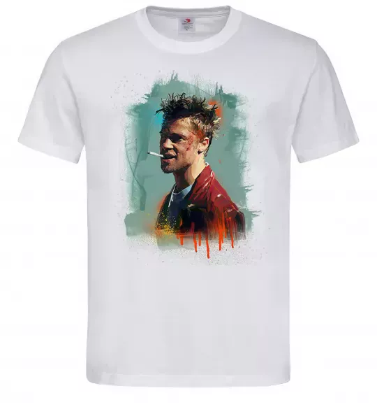 Чоловіча футболка Бійцівський клуб фарба Білий фото