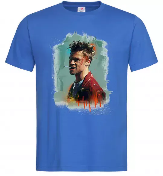 Чоловіча футболка Бійцівський клуб фарба Яскраво-синій фото