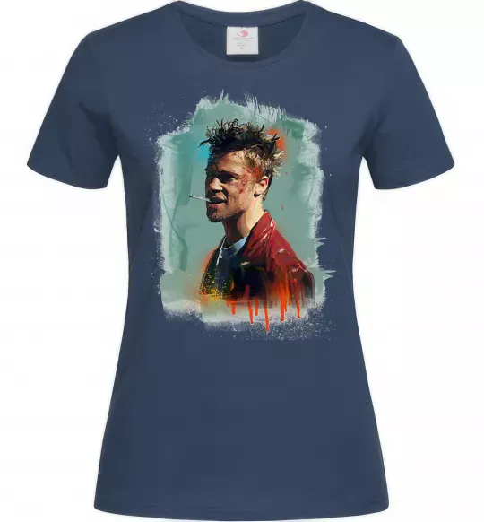 Женская футболка Бійцівський клуб фарба Темно-синий фото