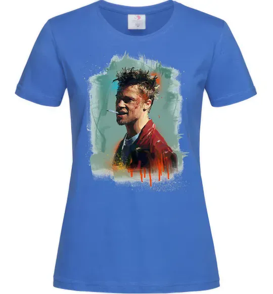 Женская футболка Бійцівський клуб фарба Ярко-синий фото