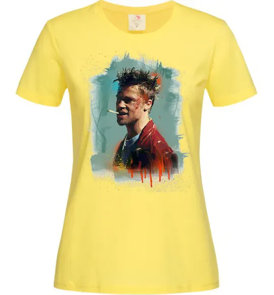 Женская футболка Бійцівський клуб фарба Лимонный фото