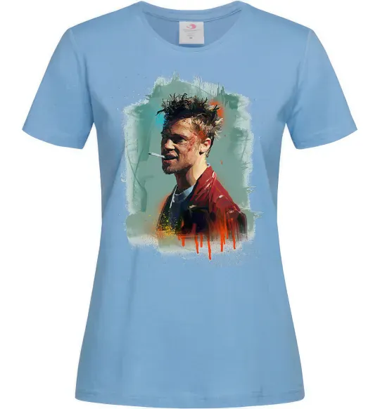 Женская футболка Бійцівський клуб фарба Голубой фото